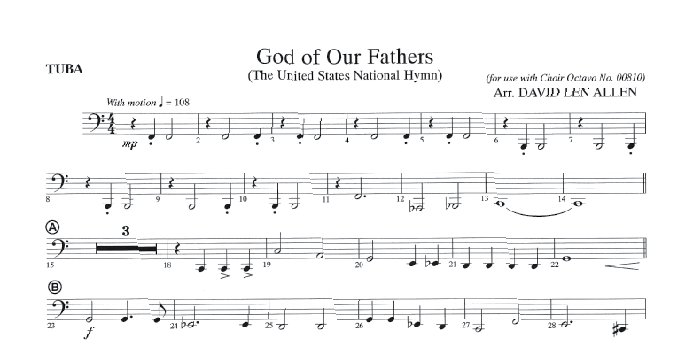 God of Our Fathers - Brass & Percussion Parts