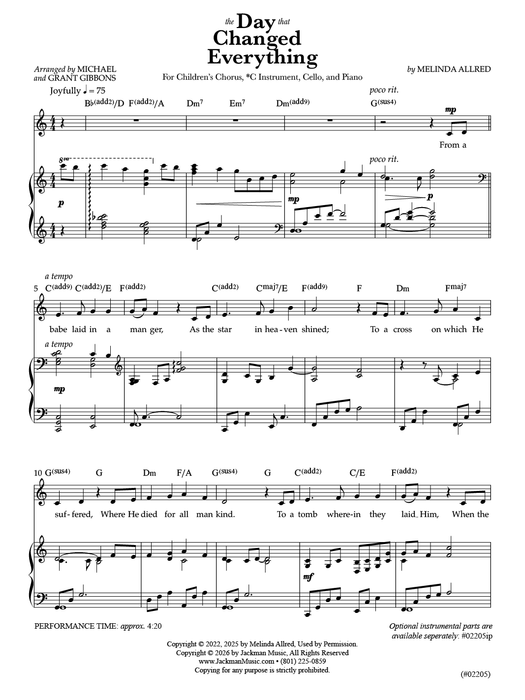 The Day That Changed Everything - Children's Chorus