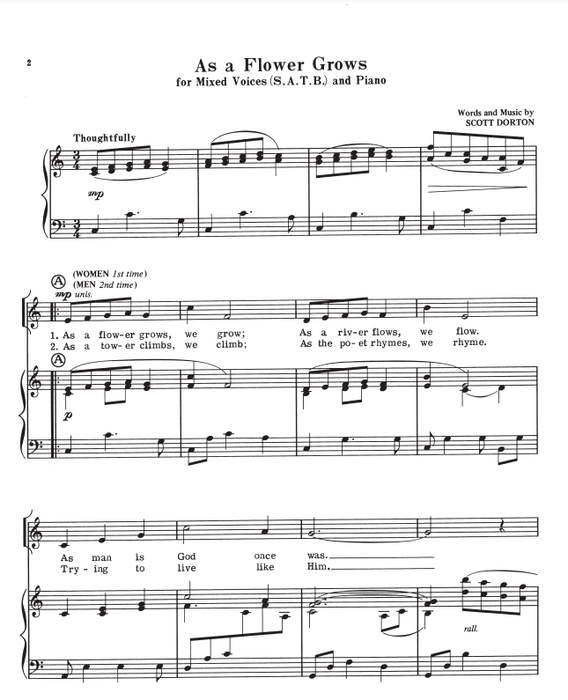 As a Flower Grows - SATB (Digital Download)