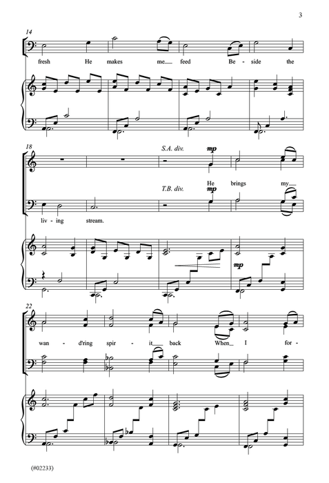 My Shepherd Will Supply My Need - SATB