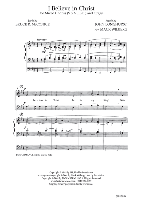 I Believe in Christ - SSATBB - Wilberg