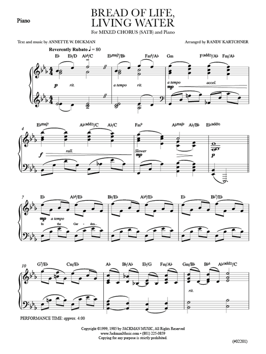 Bread of Life, Living Water - SATB | Sheet Music | Jackman Music