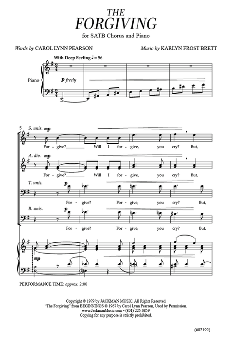 The Forgiving - SATB