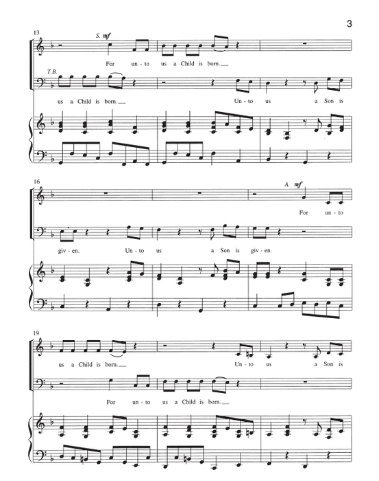 For unto Us a Child is Born - SATB