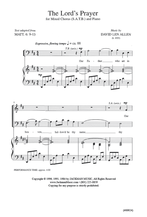 The Lord's Prayer - SATB - Allen