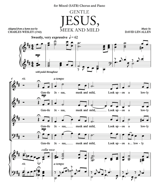 Gentle Jesus, Meek and Mild - SATB - Allen