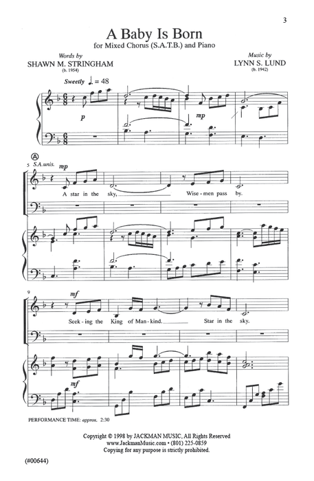 A Baby Is Born - SATB