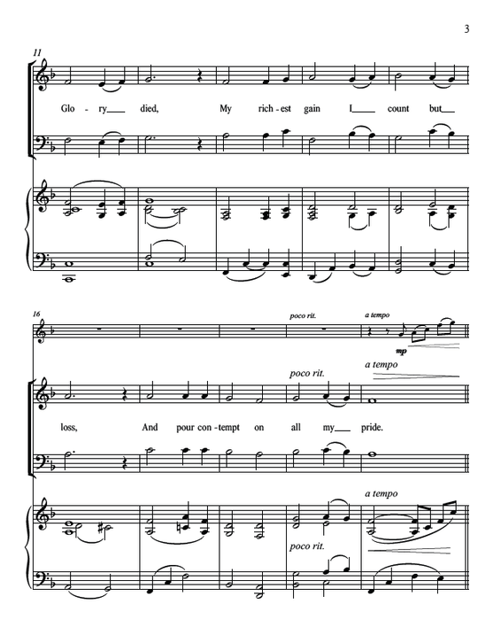 When I Survey the Wondrous Cross - SAB and Violin