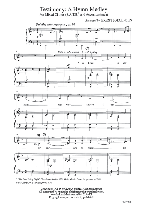 Testimony: A Hymn Medley - SATB