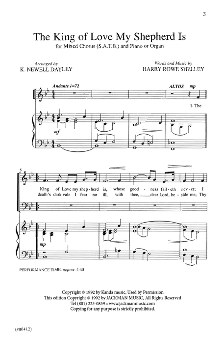 The King of Love My Shepherd Is - SATB