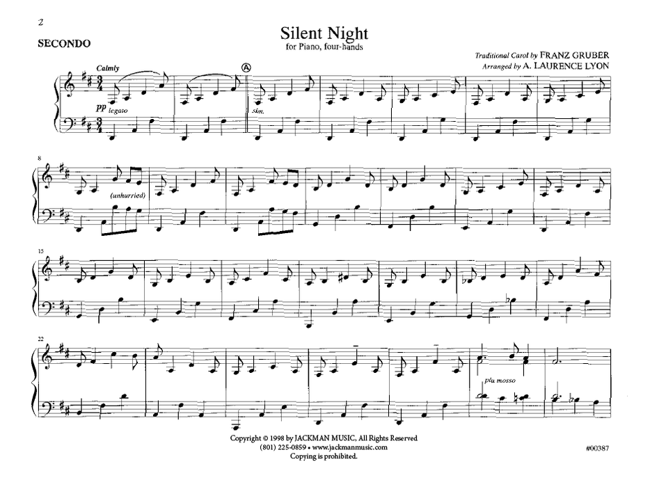 Silent Night - Piano four-hands
