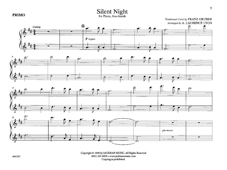 Silent Night - Piano four-hands