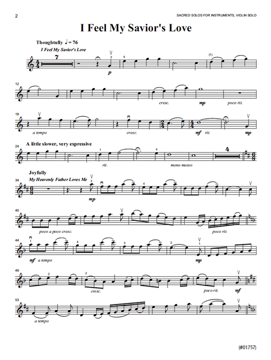 Sacred Solos for Instruments - Violin