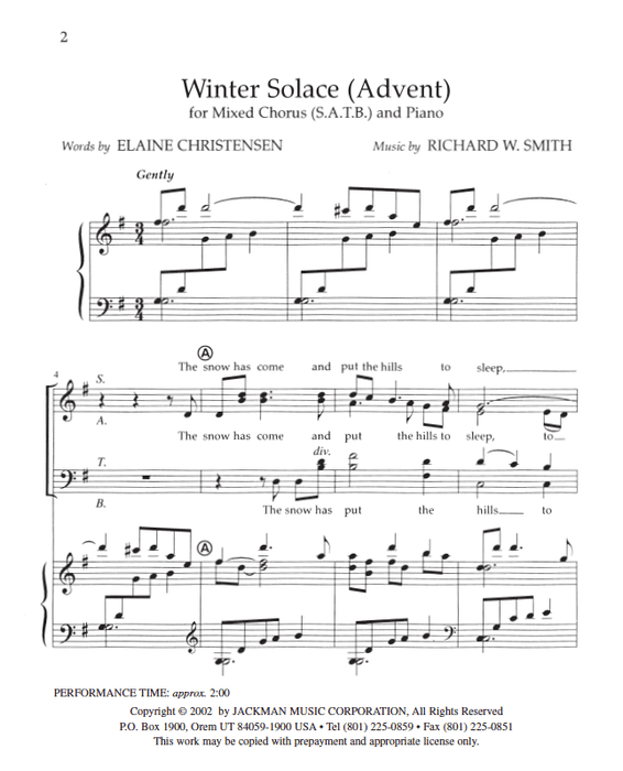 Winter Solace (Advent) - SATB