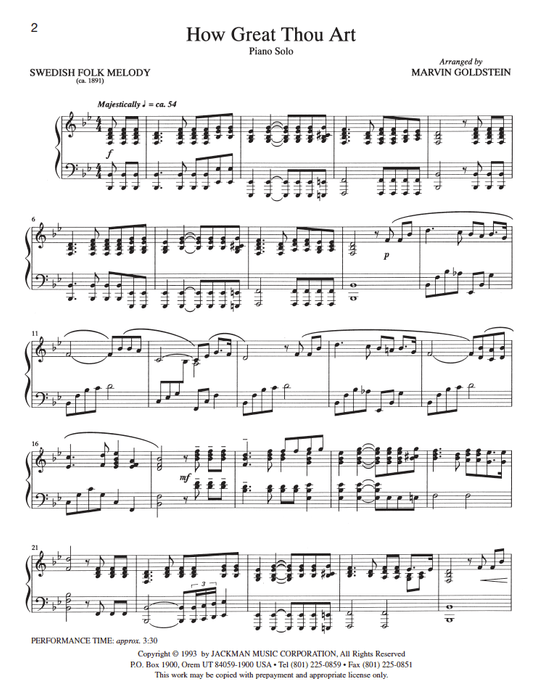 How Great Thou Art - Piano Solo - Goldstein
