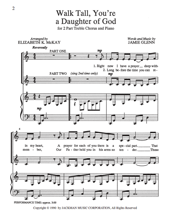 Walk Tall You're a Daughter of God - SA