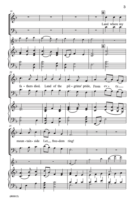 My Country, 'Tis of Thee - SATB