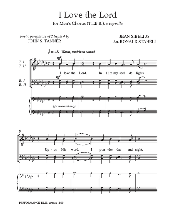 I Love the Lord - TTBB, a cappella