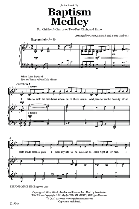 Baptism Medley — Jackman Music