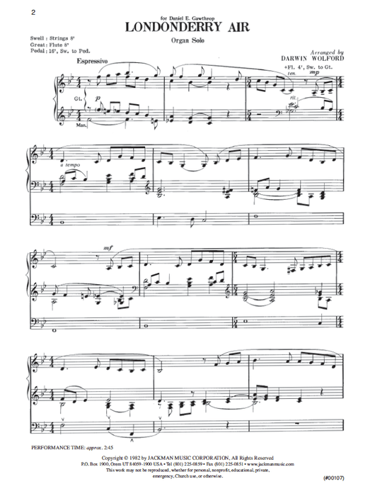 Londonderry Air - Organ Solo
