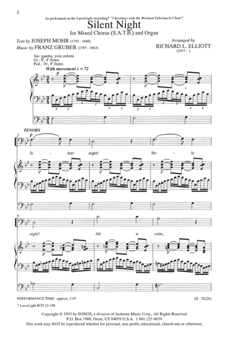 Silent Night - SATB - Elliott