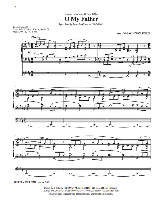 O My Father - Organ Solo