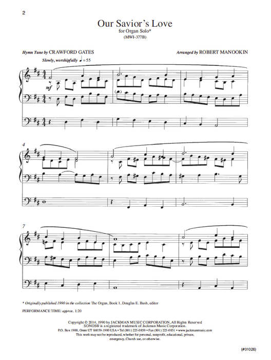 Our Savior's Love - Organ Solo