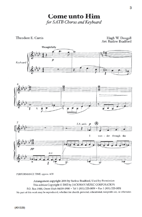 Come Unto Him - SATB - Bradford