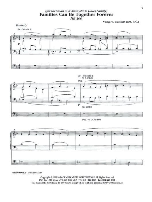 Families Can Be Together Forever - Organ Solo