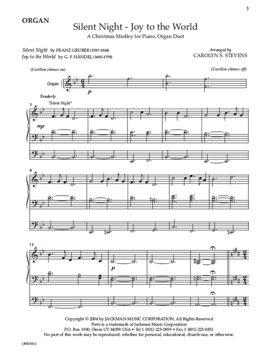 Silent Night - Joy To The World - Piano/Organ Duet