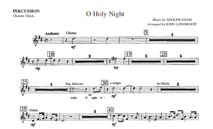 O Holy Night - Instrumental Parts
