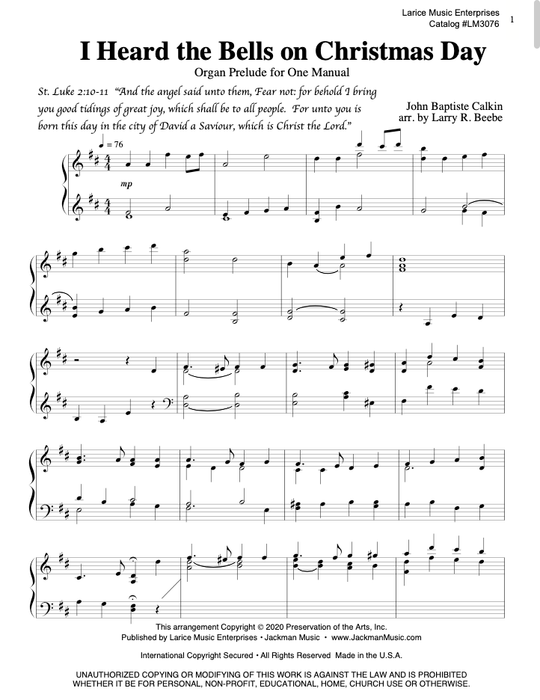 Hymns of Reverence - Volume 2 - Single Manual - Christmas