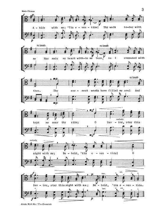 Abide with Me Tis Eventide - SSAATTBB - Gates