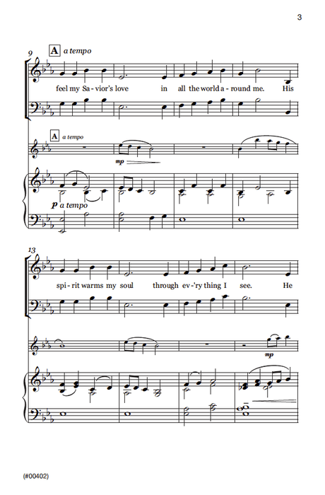 I Feel My Savior's Love - SSAATTBB, Flute & Piano