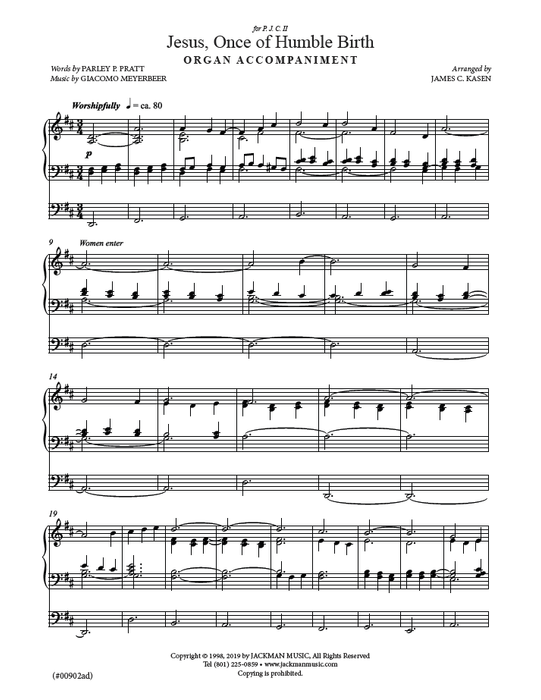 Jesus, Once of Humble Birth - SATB - Kasen