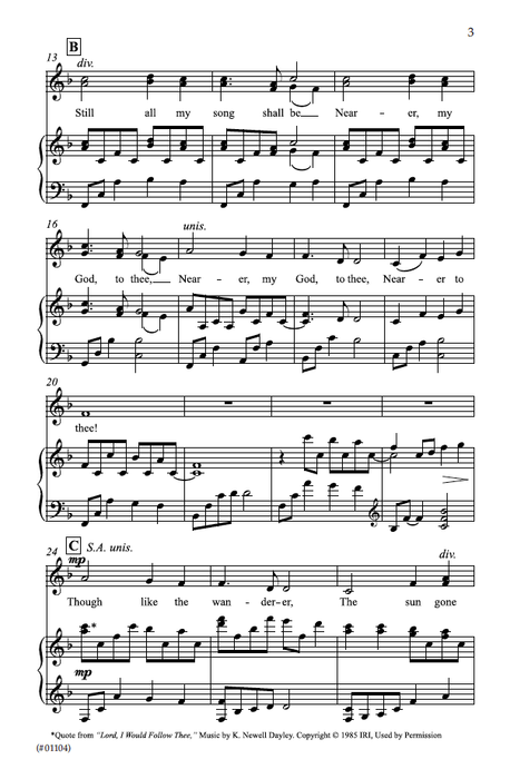 Nearer My God to Thee - SA - Evans