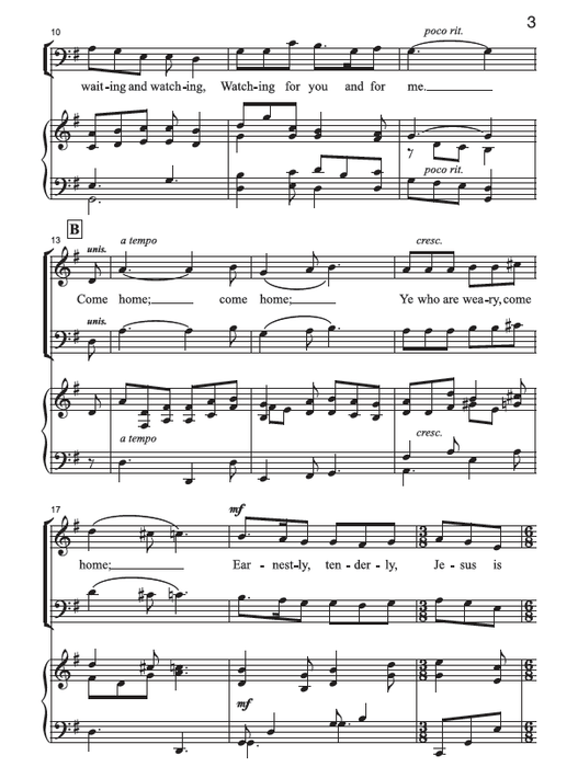 Softly and Tenderly - SATB - Jorgensen