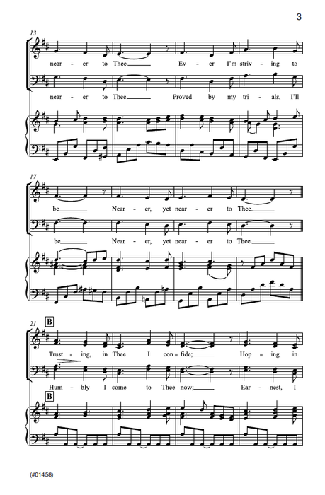 Nearer, Dear Savior, to Thee - SATB