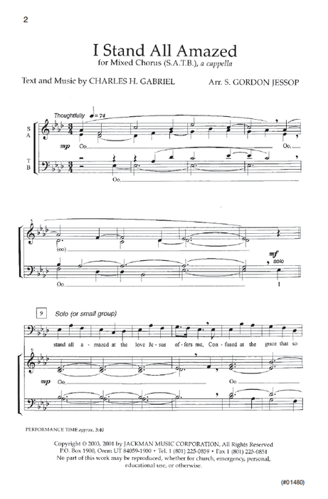I Stand All Amazed - SATB, a cappella - Jessop