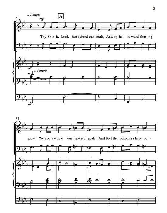 Thy Spirit, Lord, Has Stirred Our Souls - SATB & Organ