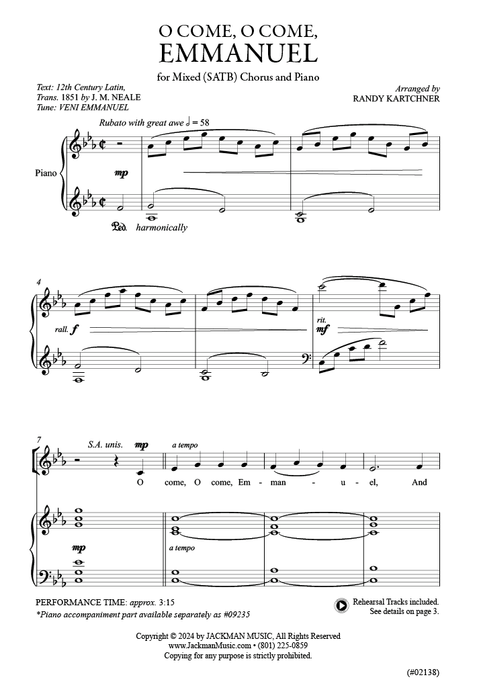 O Come, O Come, Emmanuel - SATB