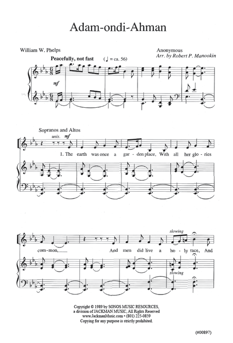 Adam Ondi Ahman - SATB - Manookin