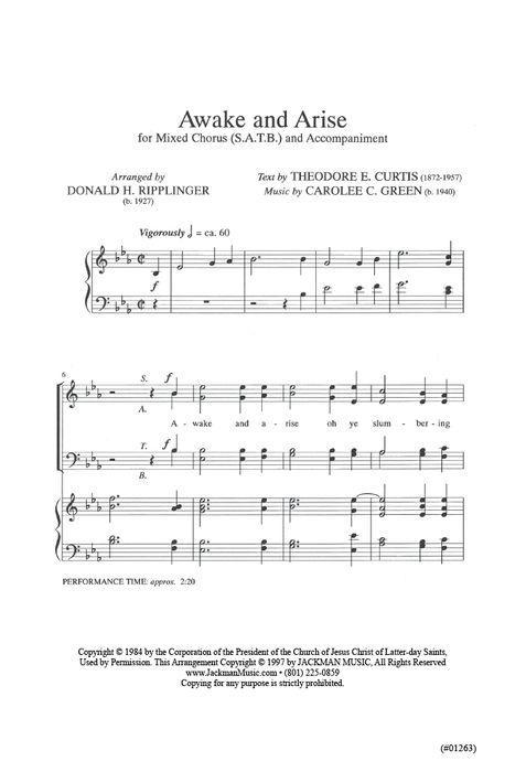 Awake and Arise - SATB - Ripplinger
