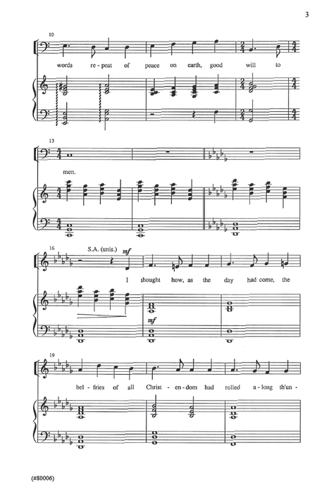 I Heard the Bells on Christmas Day - SAB - Andersen