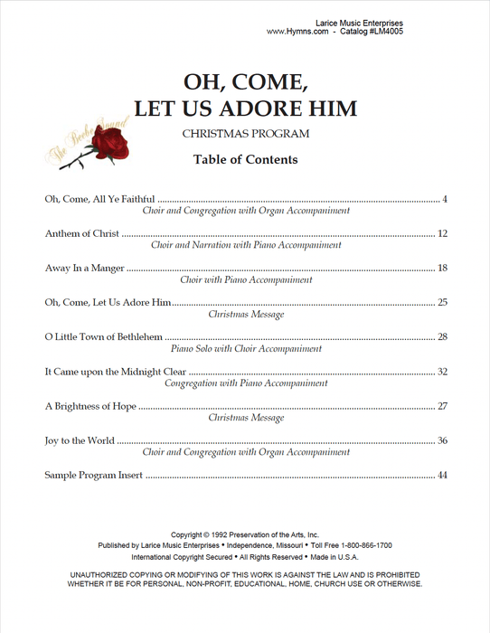 Oh, Come, Let Us Adore Him - Christmas Program - Choir, Congregation
