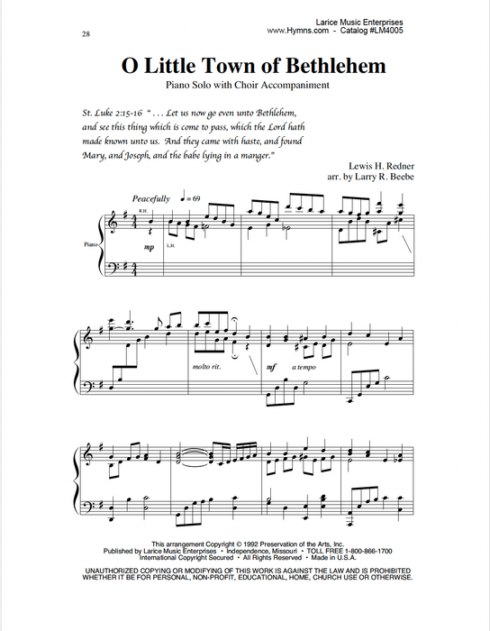 Oh, Come, Let Us Adore Him - Christmas Program - Choir, Congregation