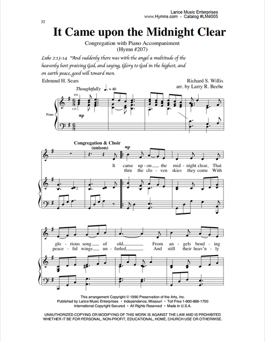 Oh, Come, Let Us Adore Him - Christmas Program - Choir, Congregation