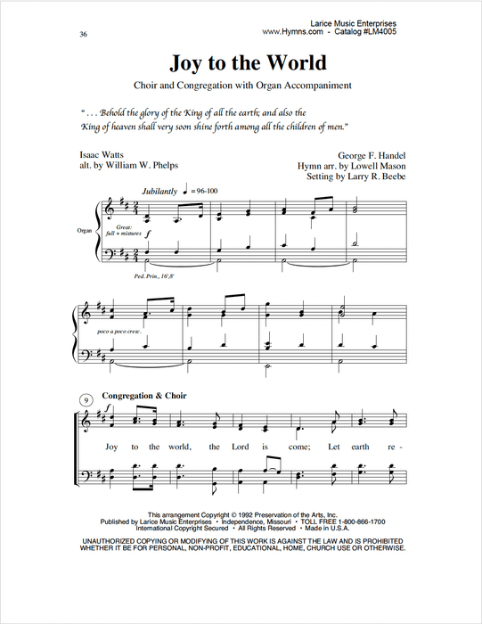 Oh, Come, Let Us Adore Him - Christmas Program - Choir, Congregation