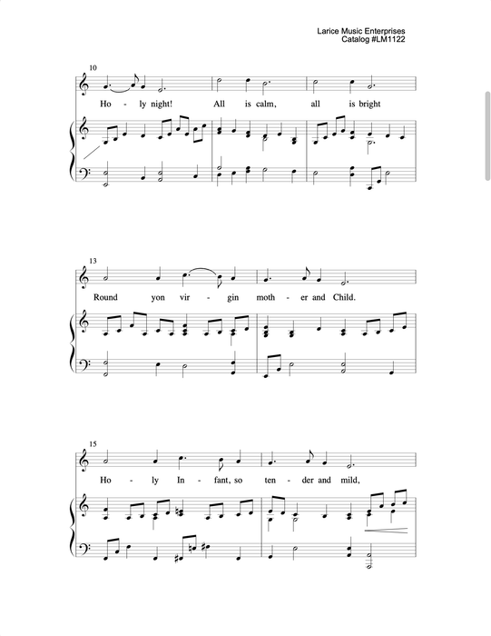 Silent Night - Vocal Solo and SATB Choir