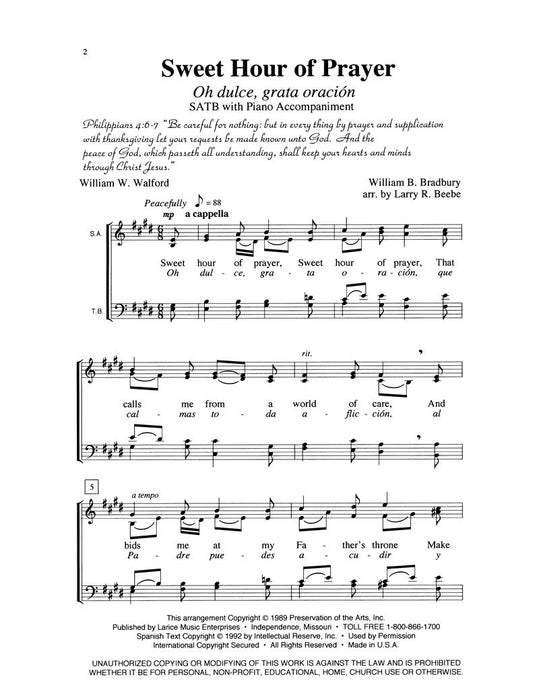 Sweet Hour of Prayer - SATB